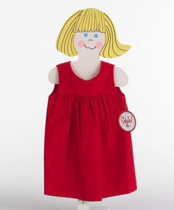 Girls Red Corduroy Yoke Jumper