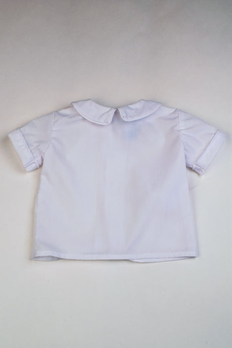 Boys Short Sleeve White Piped Eton Shirt