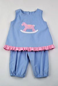 Girls Rocking Horse Popover Set