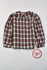 Girls Holiday Plaid Blouse
