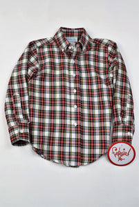 Boys Holiday Plaid Button Down Shirt