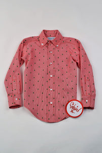 Boys Button Down Tree Print Shirt