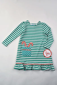Girls Candy Cane Pocket Knit Dress