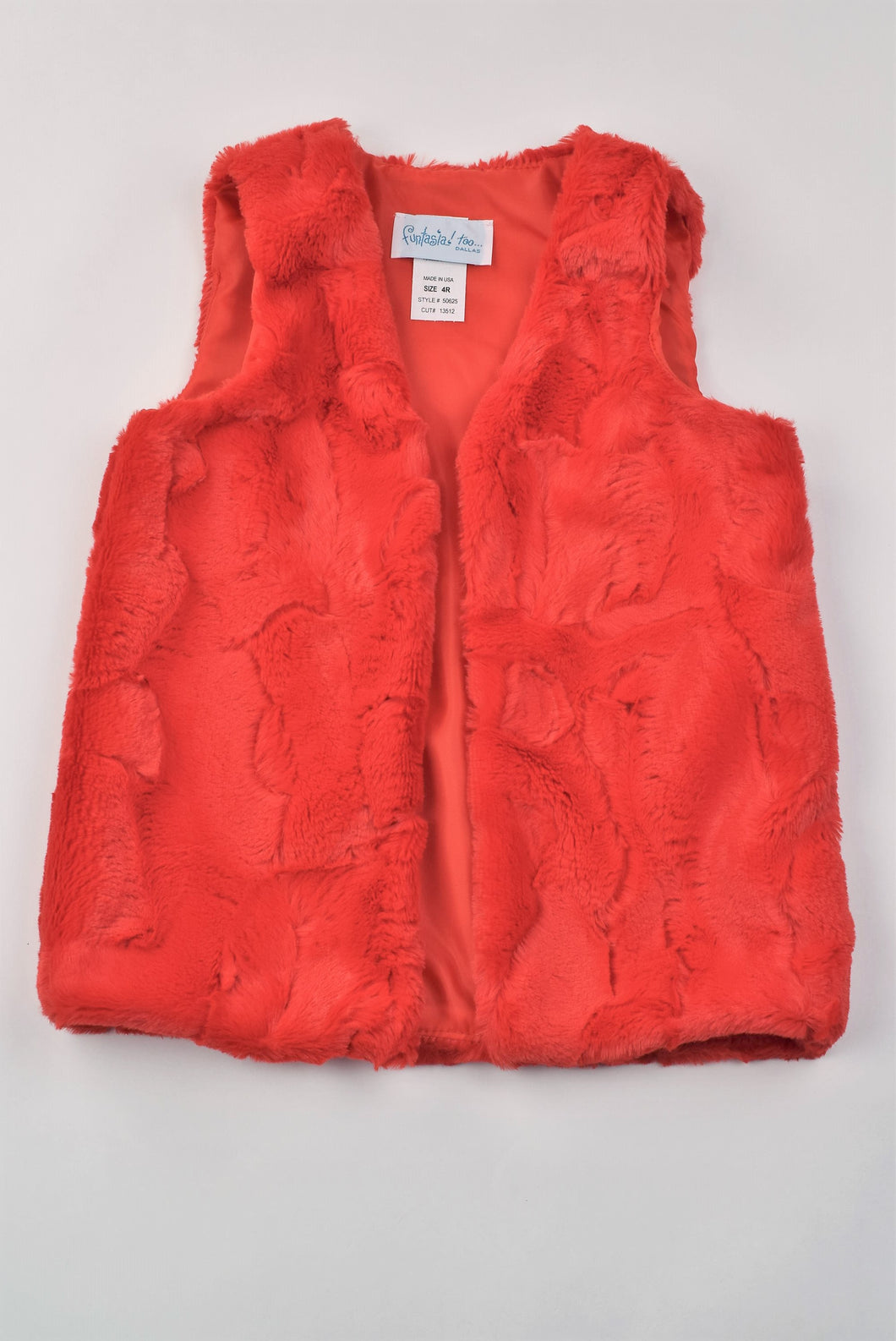 Girls Red Fur Vest