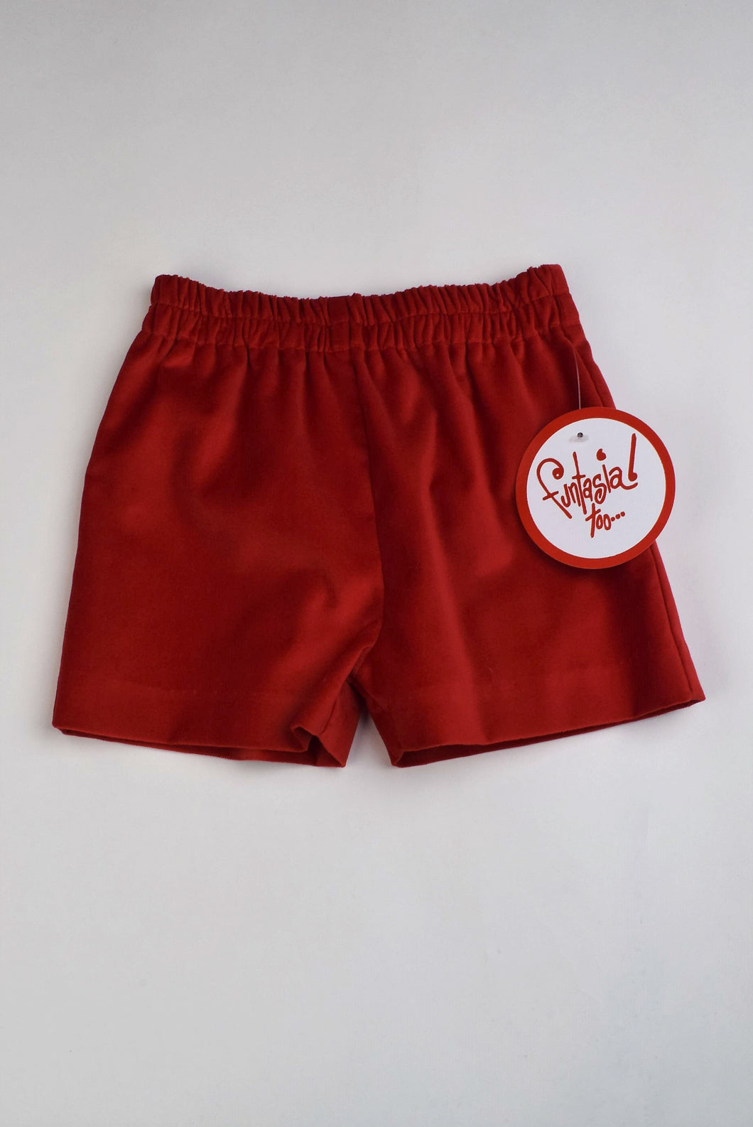 Boys Red Velvet Shorts