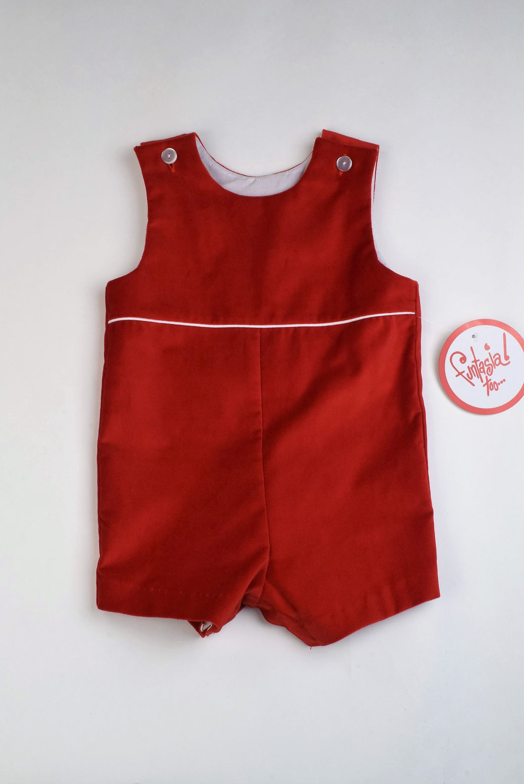 Boys Red Velvet Shortall