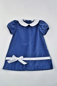 Girls Blue Velvet Float Dress