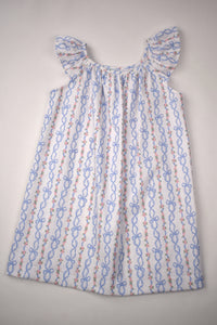 A LINE DRESS BOWS PRINT
