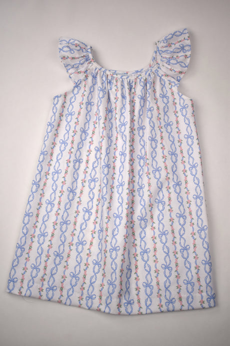 A LINE DRESS BOWS PRINT