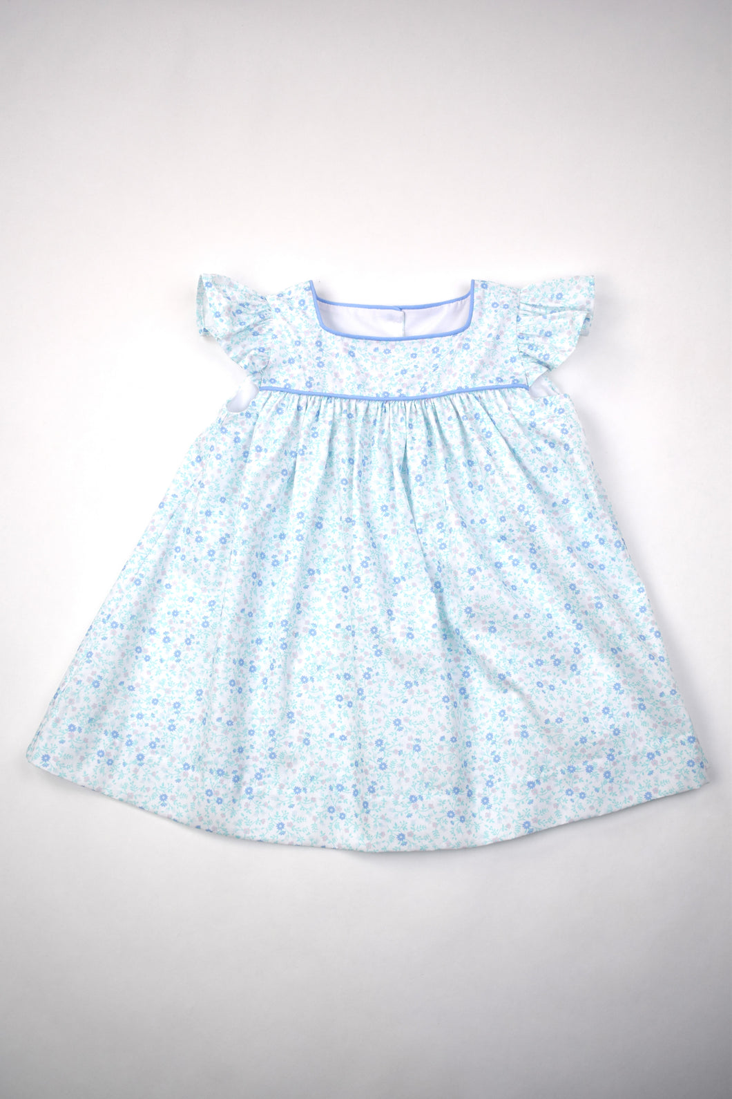 AQUA FLORAL FLUTTER SLEEVE FLOAT