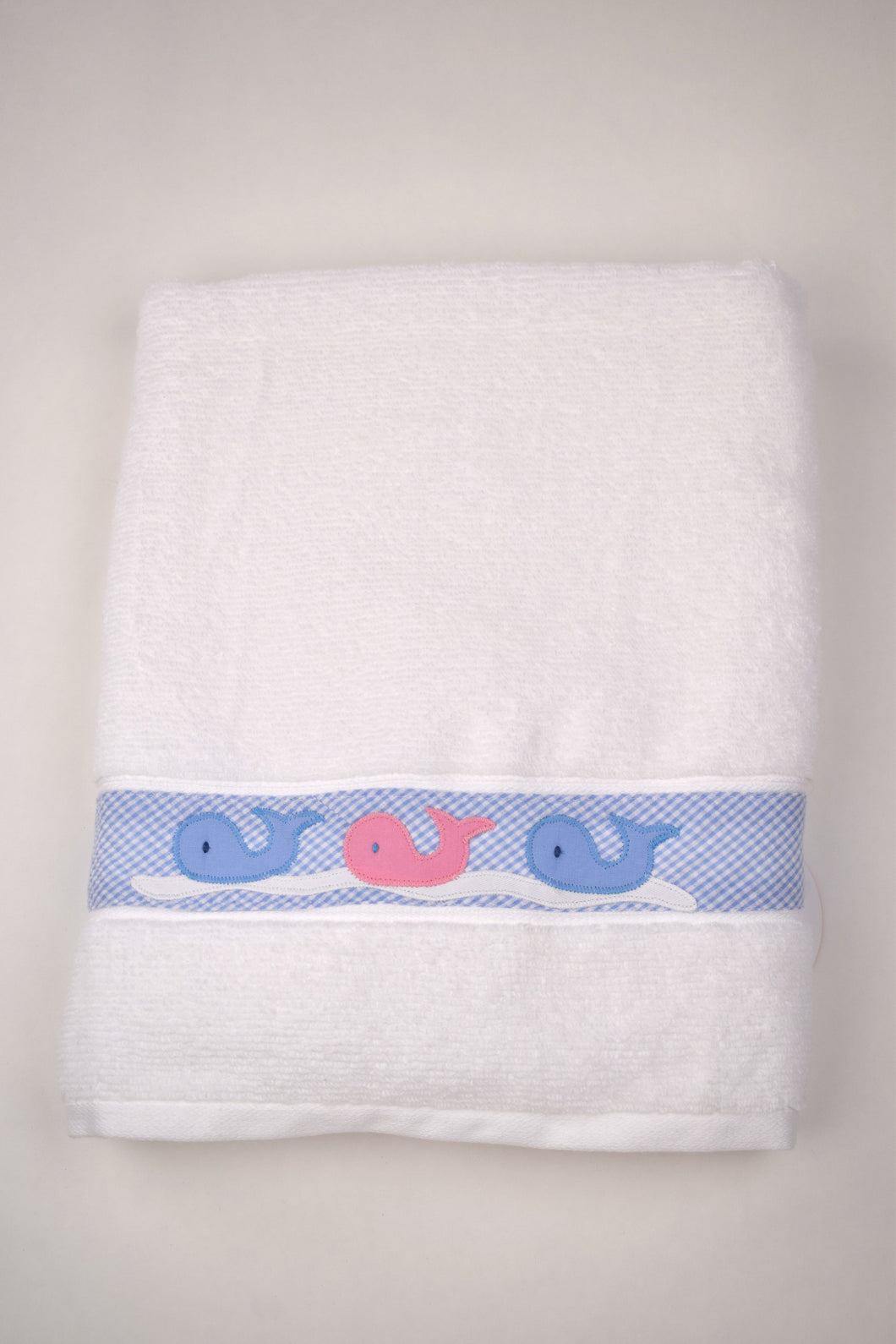 Towel with Pink and Blue Whales