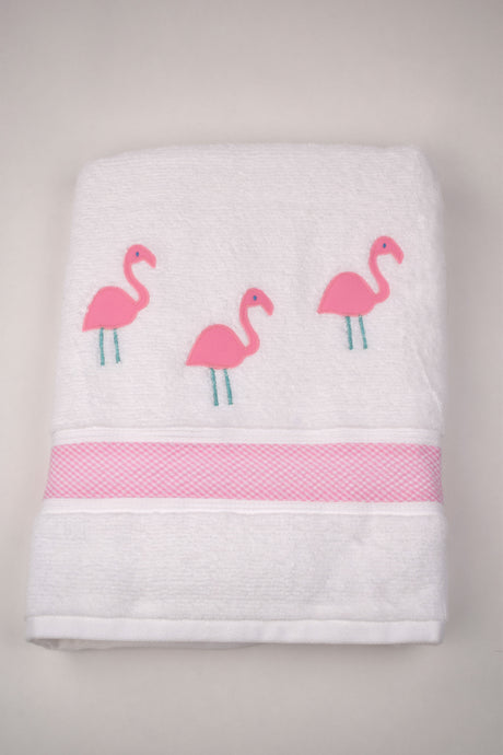 Towel with Pink Flamingos